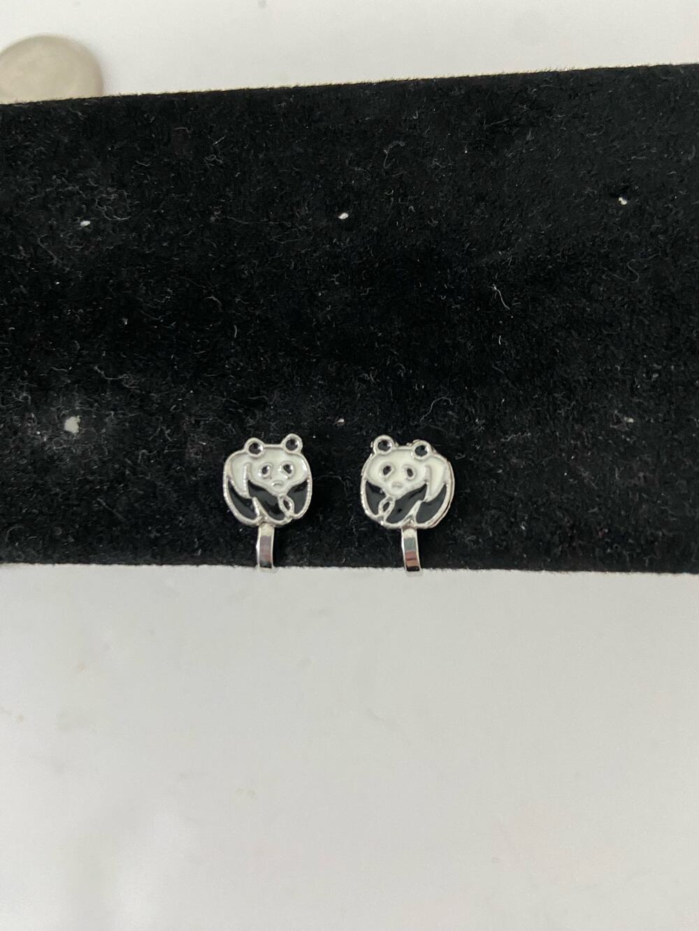 Children’s panda clip on earrings